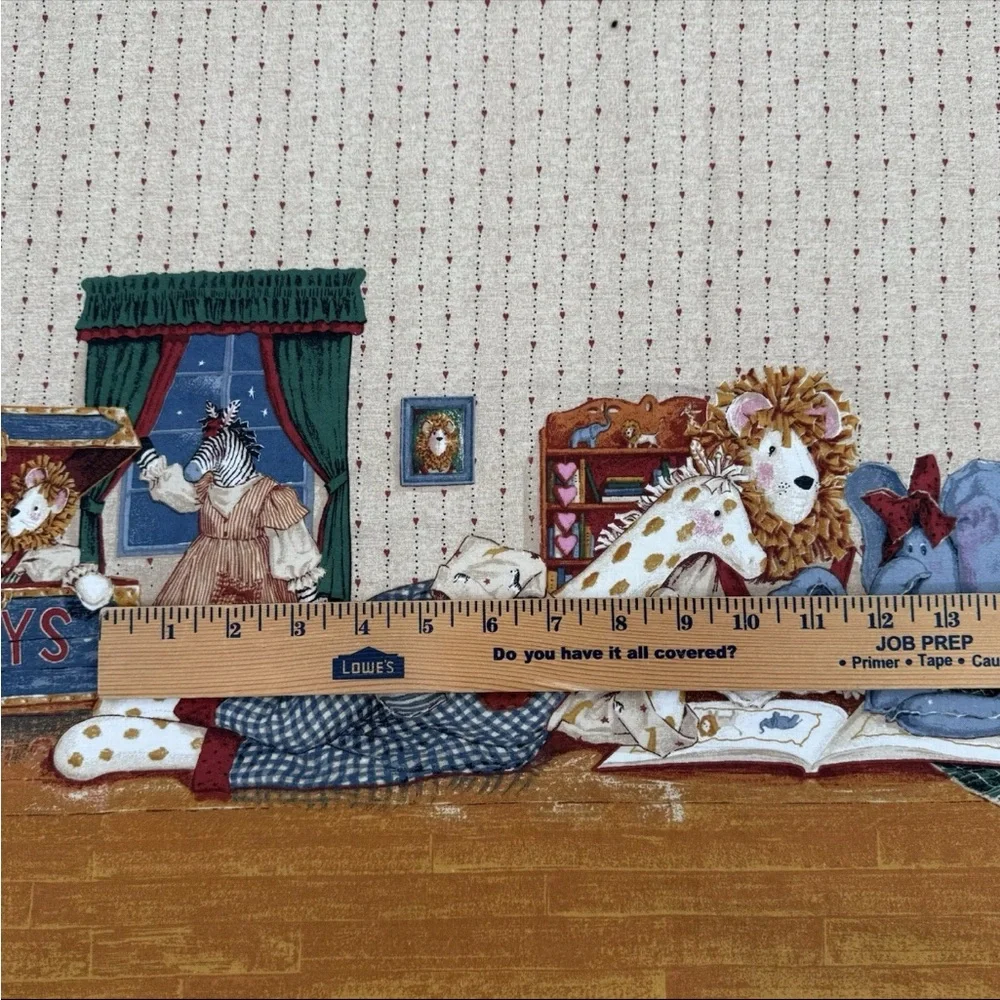 Vintage 1998 Daisy Kingdom Toy Chest Border Fabric 42" x 44" + Offcuts - Picture 2 of 10